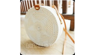 rattan circle sling bags knitted embroidery handmade